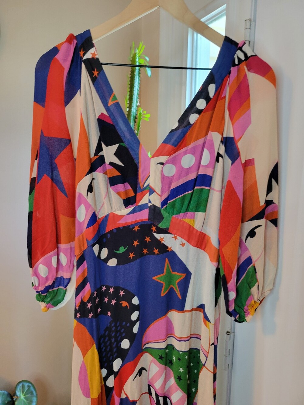 FARM Rio Multicolor Graphic Maxi Dress - Blue, Pink, Orange, Green, White - Picture 2 of 7